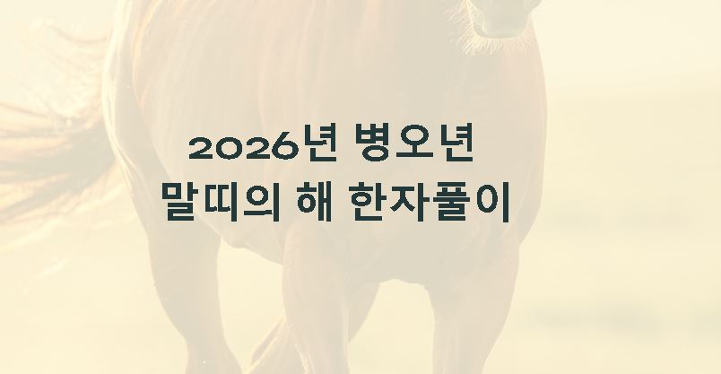 2026년 병오년 말띠의 해 한자풀이