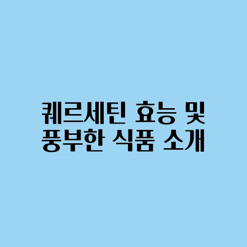 퀘르세틴 효능 및 풍부한 식품 소개