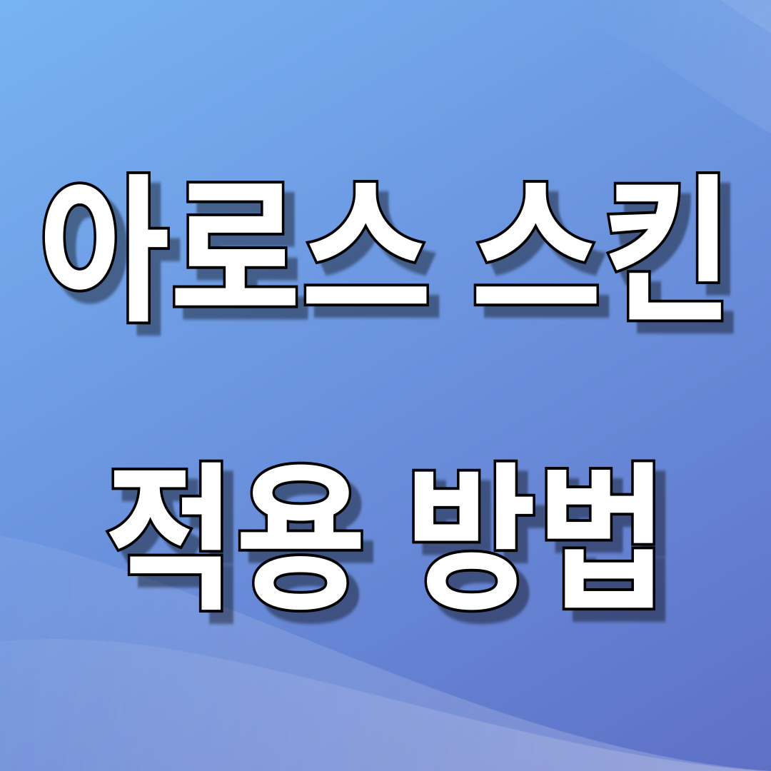 아로스 스킨 적용 방법