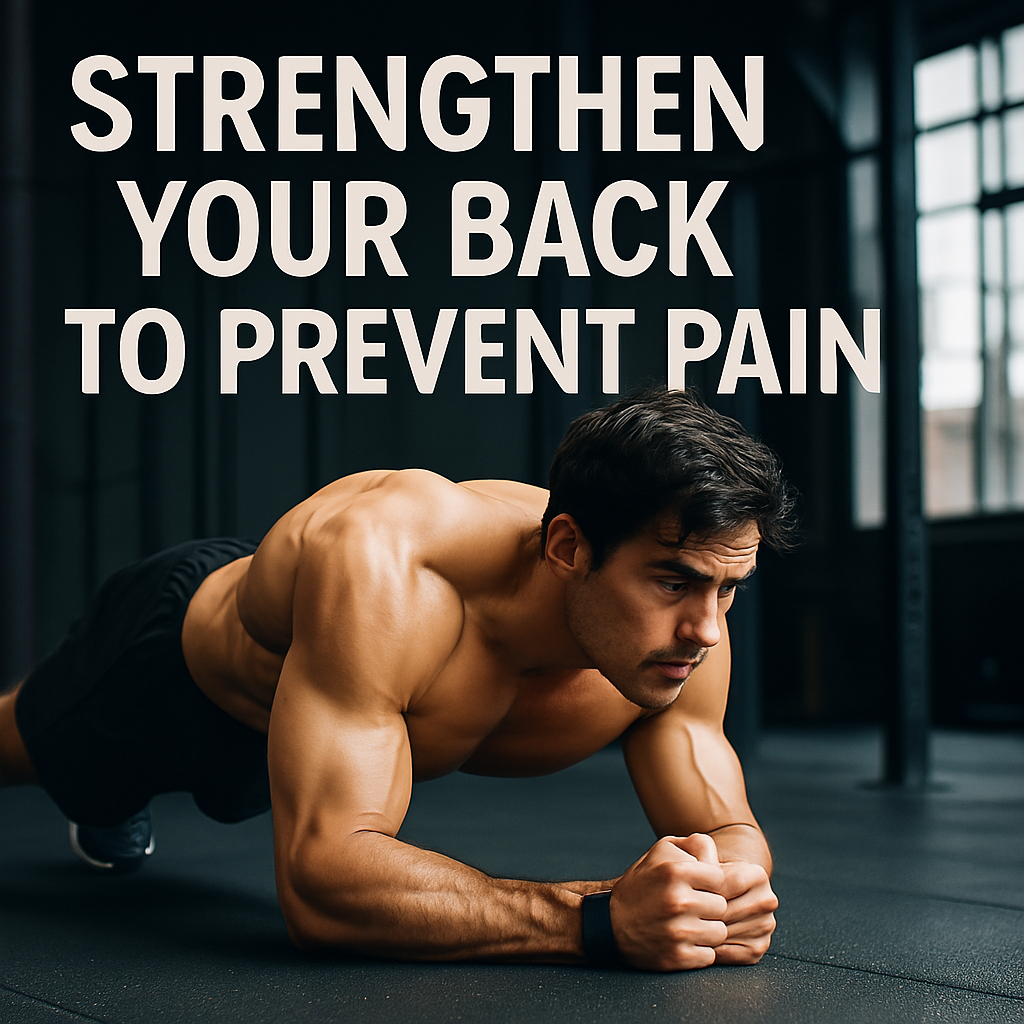 허리 통증 예방을 위해 플랭크 운동을 하고 있는 남성