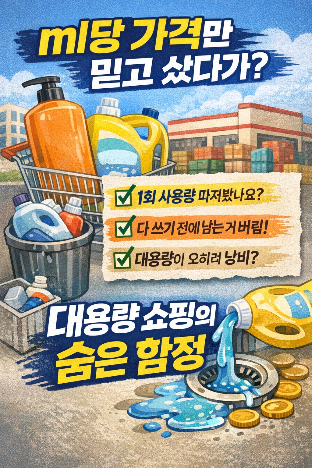 ml당 가격, 1회 사용량 기준, 대용량 함정