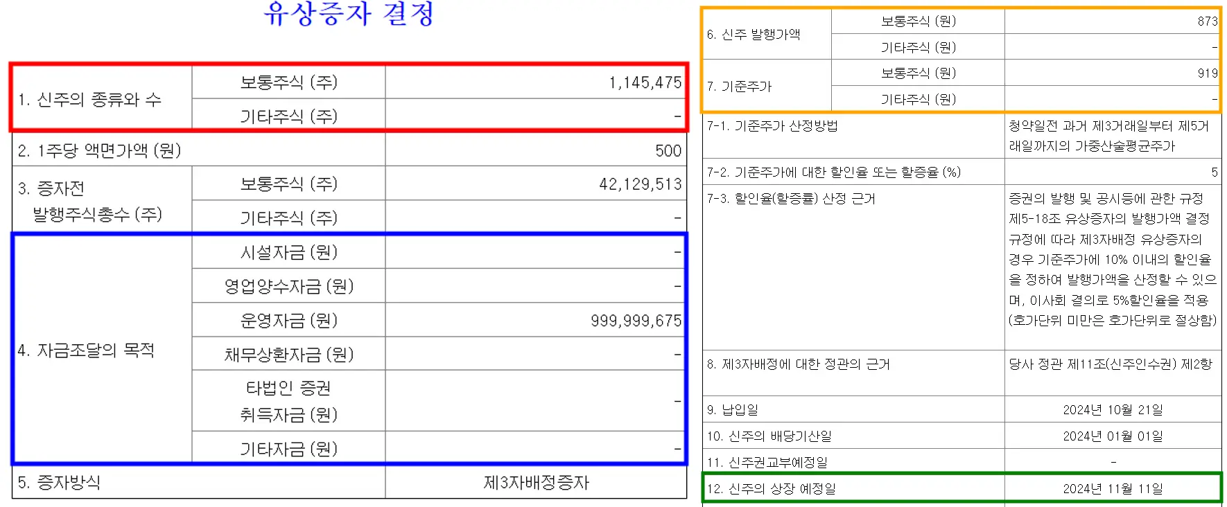 유상증자일정