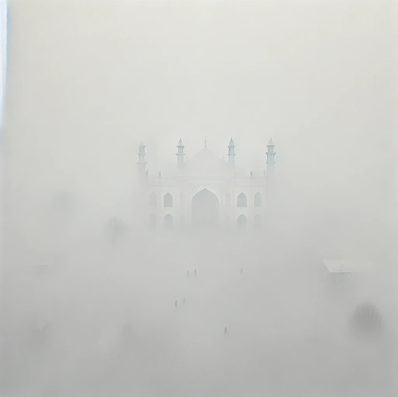 안개가 자욱한 풍경 사진