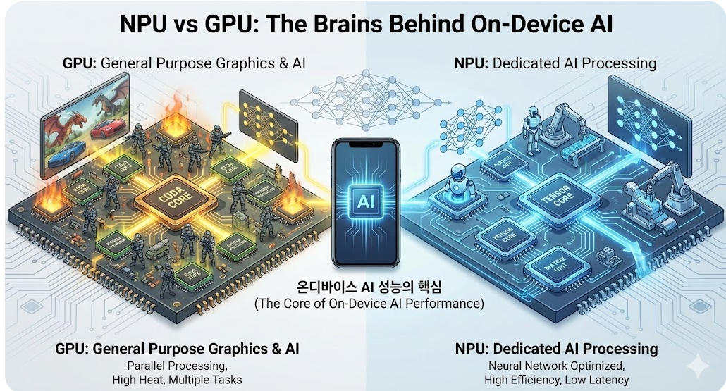 NPU와 GPU, 온디바이스 AI의 핵심, 차이점