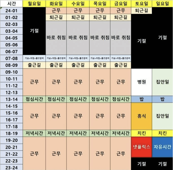 주60시간제-시간표
