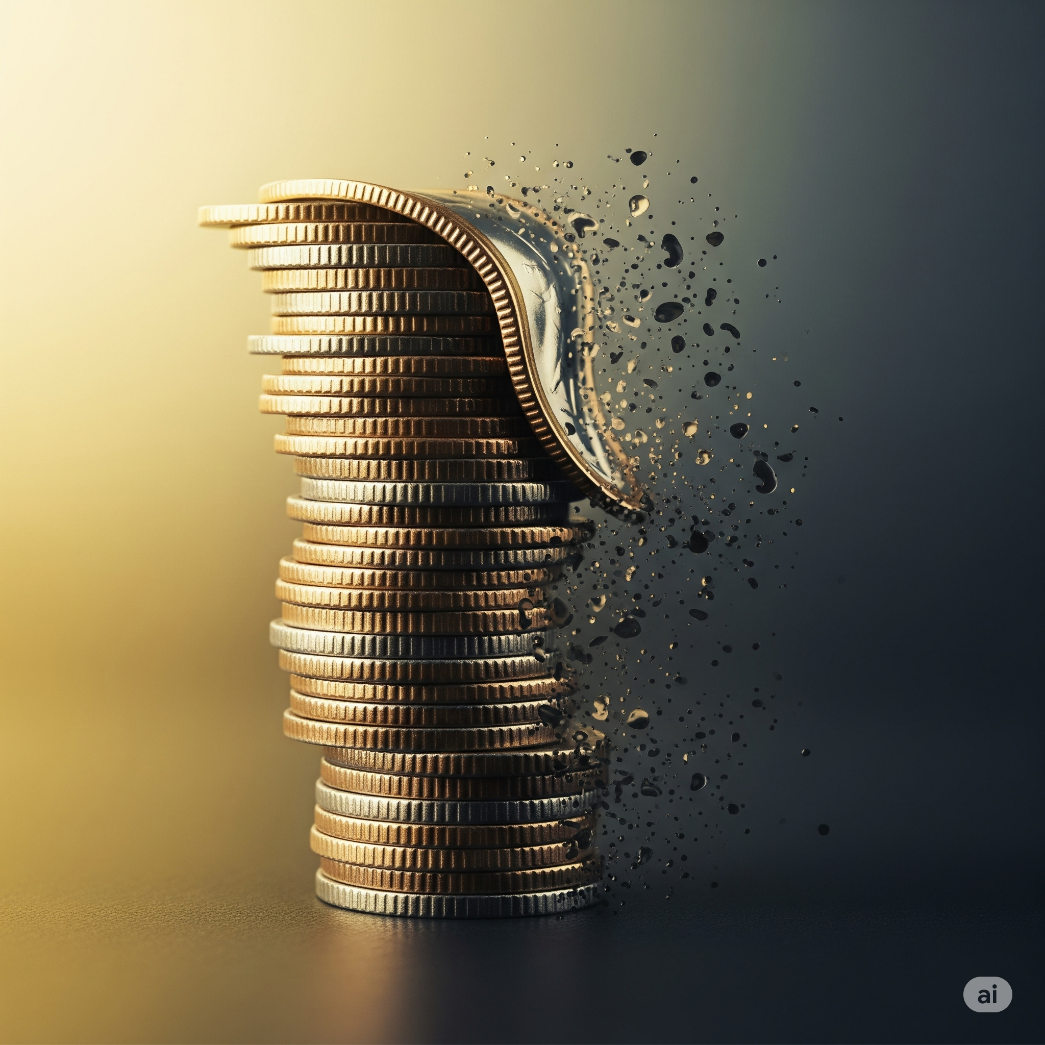 우산 없이 돈의 비를 맞고 있는 사람 - 재테크의 필요성을 상징