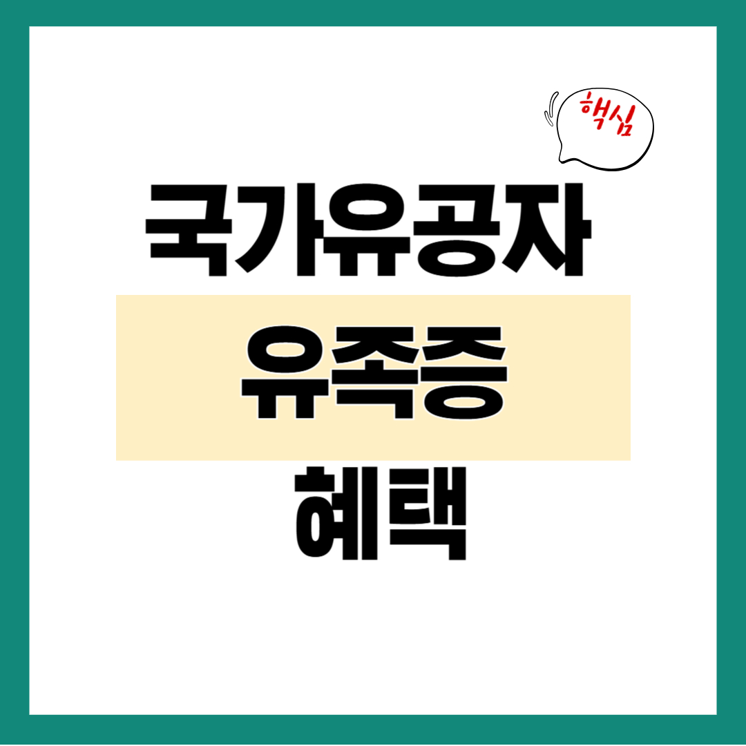 국가유공자 유족증 혜택