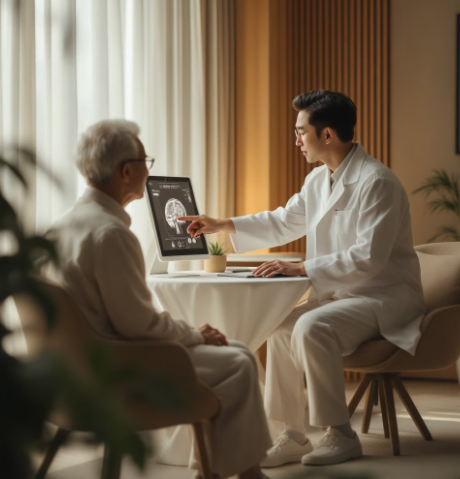 치매 검사를 하는 모습