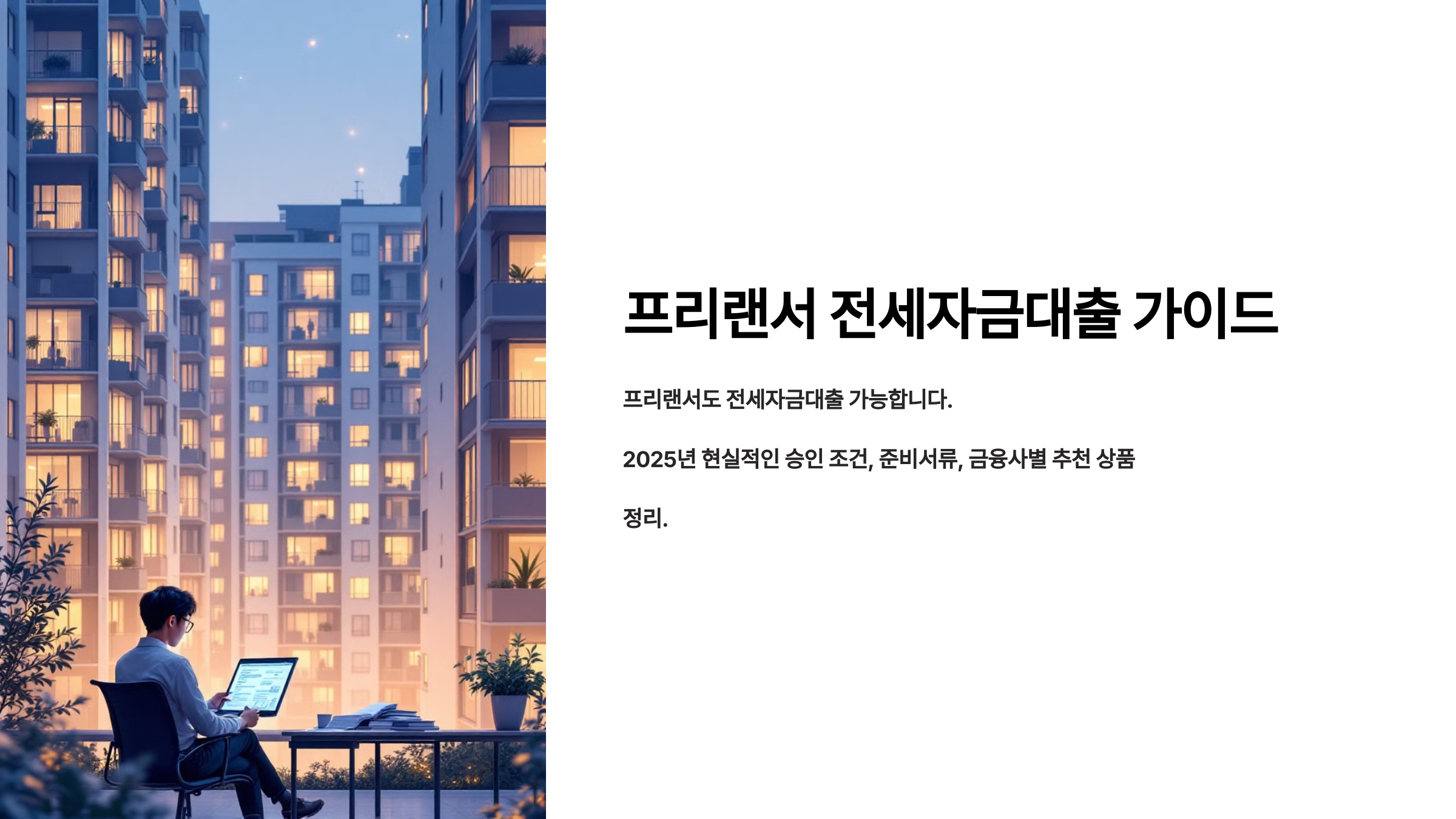 프리랜서 전세자금대출 가이드