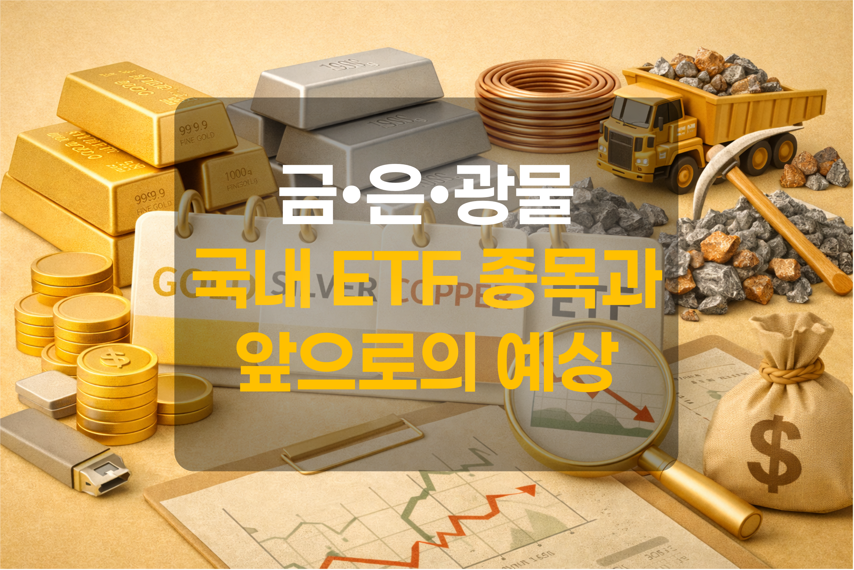 금, 은, 광물 관련 ETF를 표현한 그림