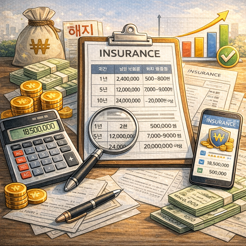 보험 해지 환급금 계산 방법 관련 이미지