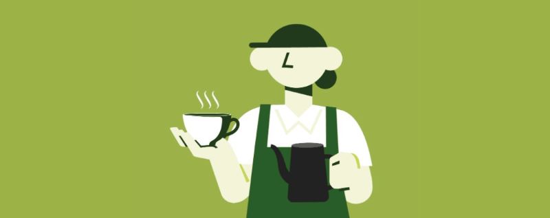 스타벅스 바리스타 임금 관련 일러스트 이미지 < 출처 : 롯데카드 >