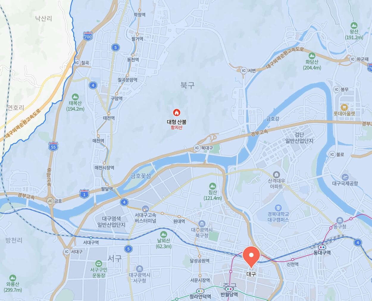 대구산불상황 발생지역