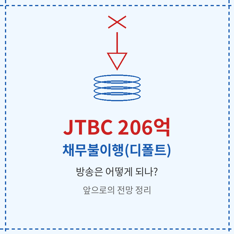 2026 JTBC 206억 디폴트 채무불이행 관련 포스터 이미지