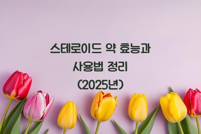 스테로이드 약 효능