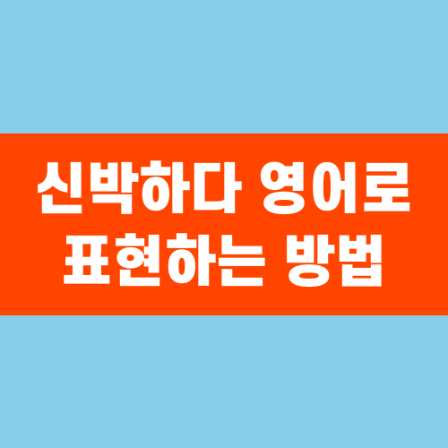 신박하다 영어로 표현하는 방법