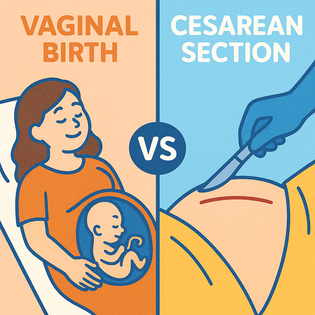 자연분만, 제왕절개