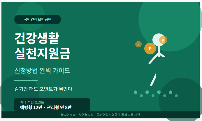 건강생활 실천지원금 신청 완벽가이드 걷기만해도 포인트가 생긴다 설명