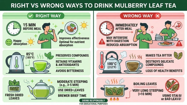 뽕잎차 올바른 섭취법과 잘못된 섭취법 비교