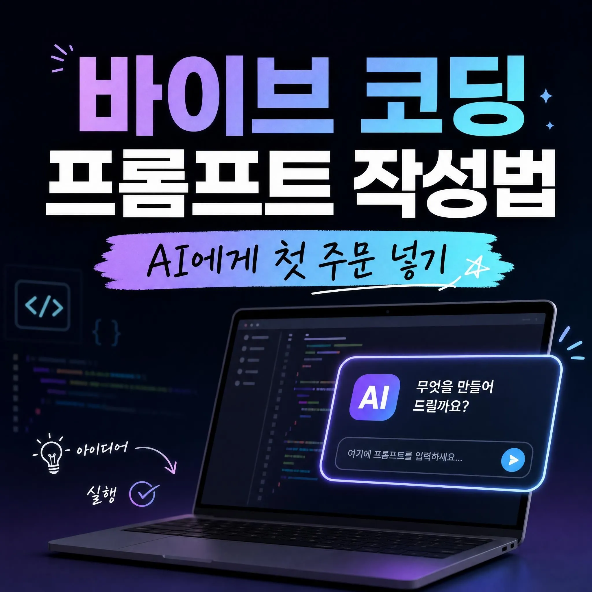 바이브 코딩 프롬프트 작성법 AI에게 첫 주문 넣기