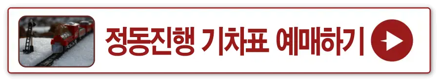 빨간테두리 흰색네모 안 붉은글자 -
정동진행 기차표 예매하기 옆 빨간동그라미 안 흰색 세모