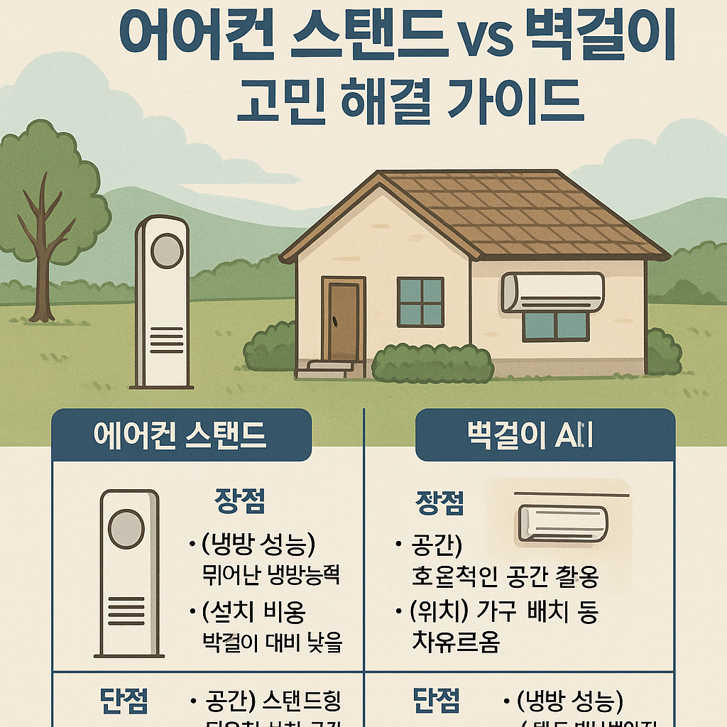 🌀 20평 시골집, 에어컨 스탠드 vs 벽걸이 고민 해결 가이드