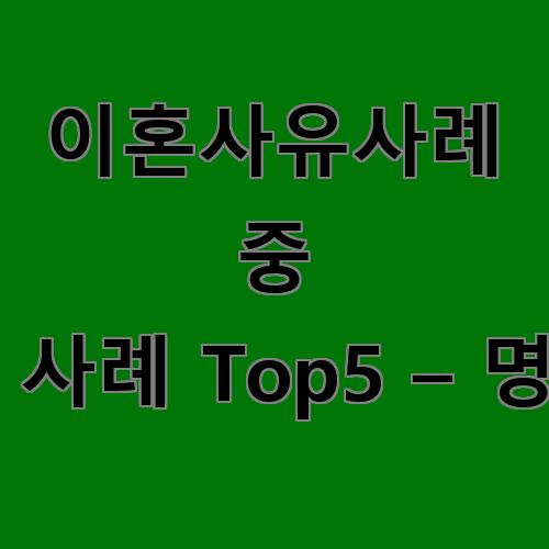 이혼사유사례 중 실제 법원 인정 사례 Top5 – 명확한 기준 공개이라고 쓰여있는 텍스트 이미지