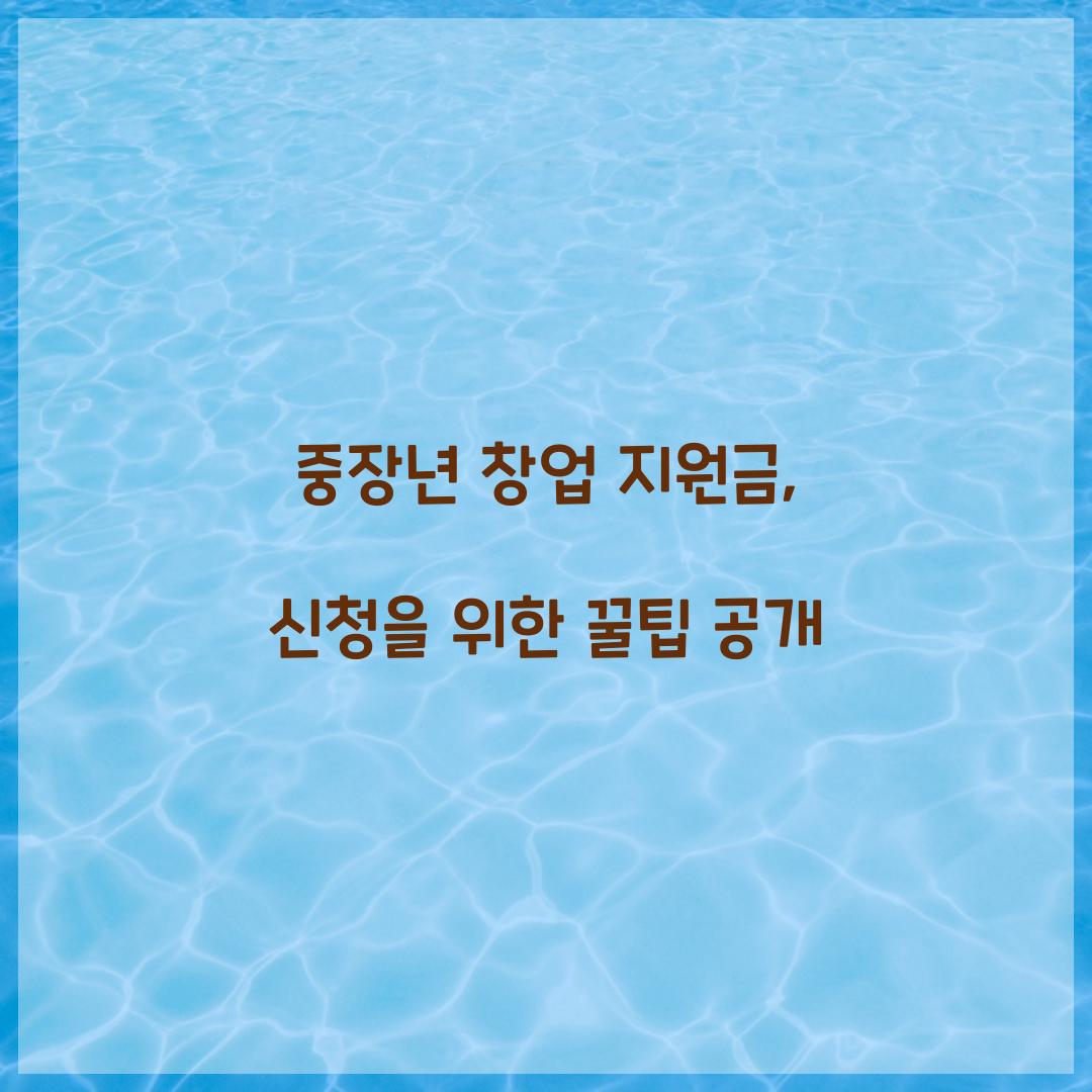 중장년 창업 지원금