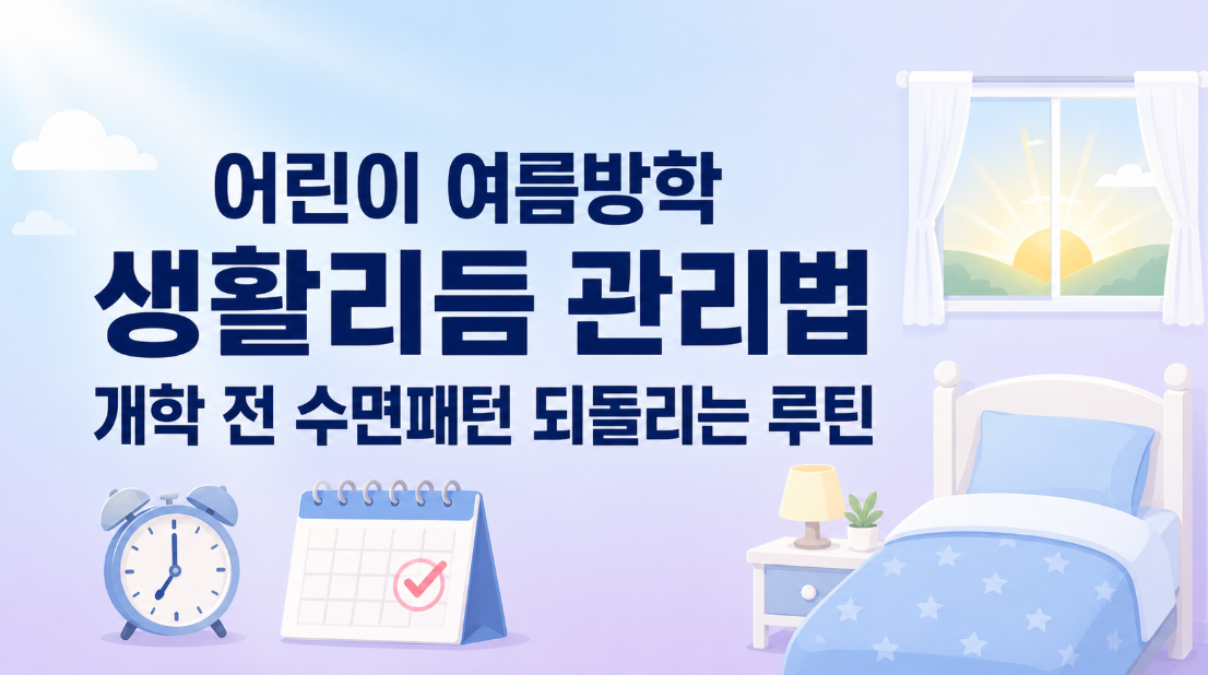 어린이 여름방학 생활리듬 관리법: 개학 전 수면패턴 되돌리는 루틴