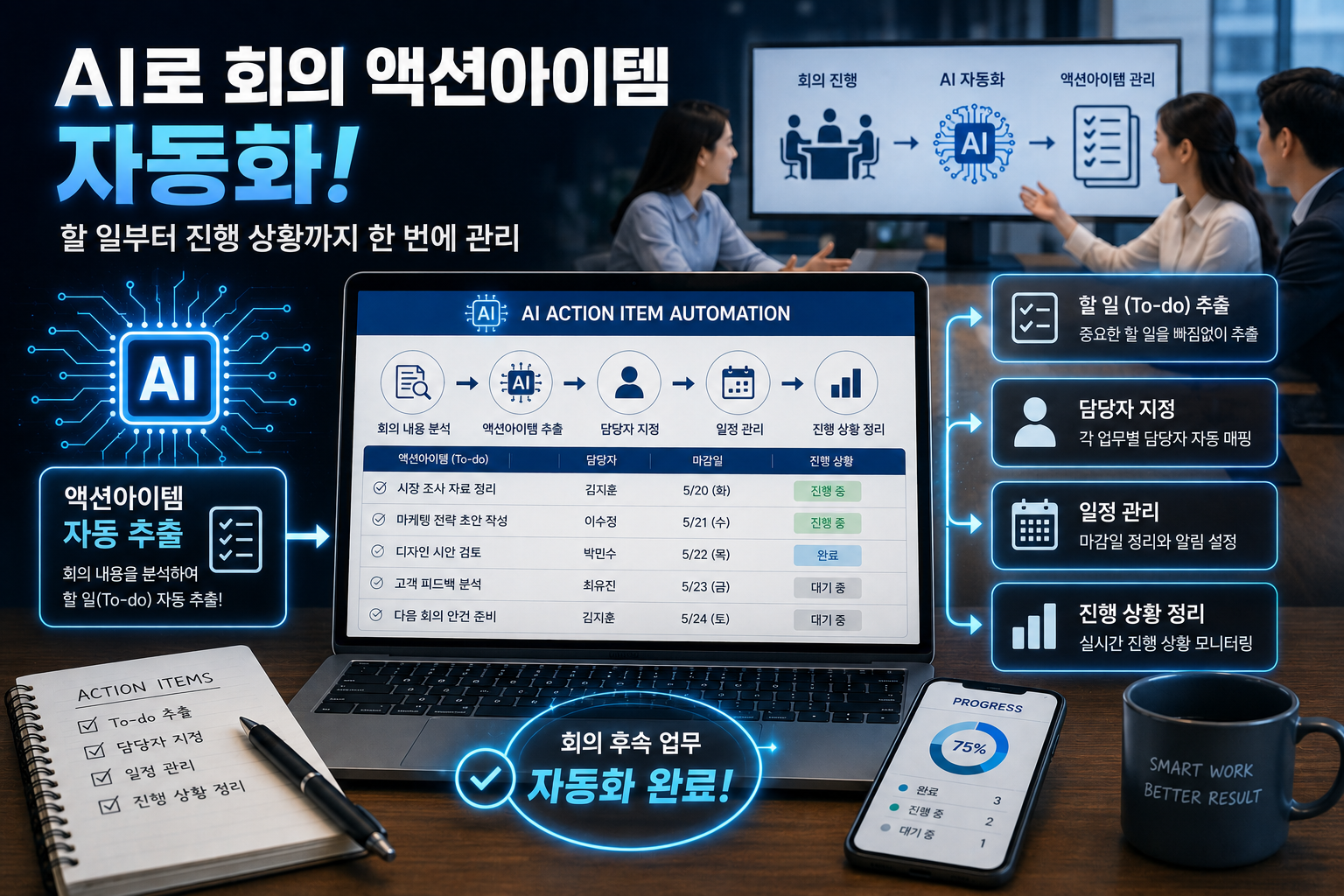 AI로 회의 액션아이템을 자동으로 관리한 실무 경험 ❘ 할 일부터 진행 상황까지