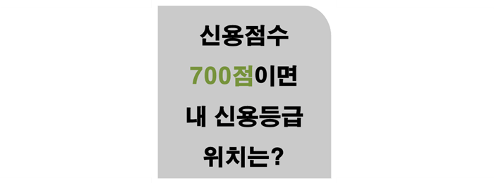 "신용점수 700점이면 몇등급? 내 위치는?" 언급한 사각문구