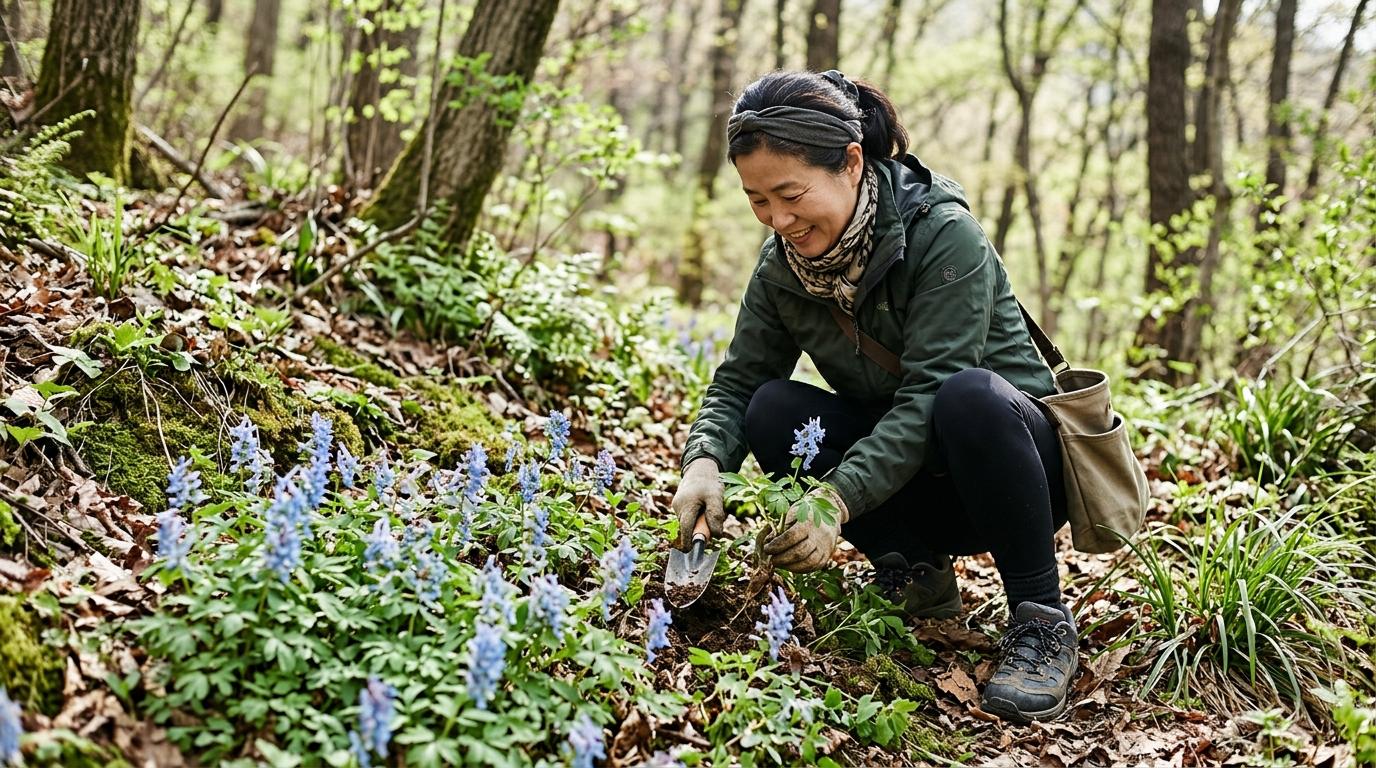 자주괴불주머니