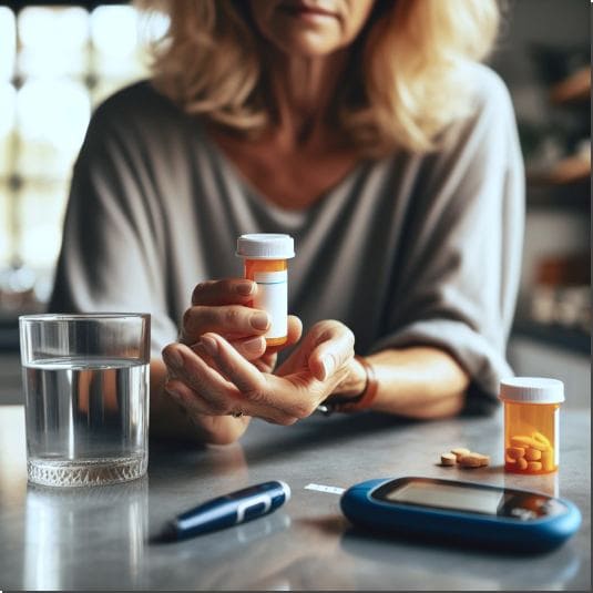 당뇨병 질환이 있는 중년 여성