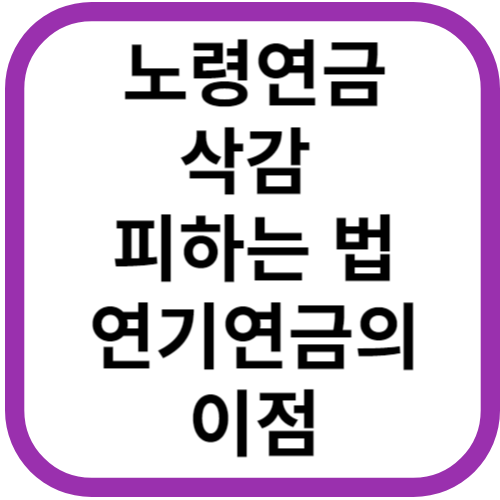 노령연금 삭감 피하는 방법과 연기연금의 이점