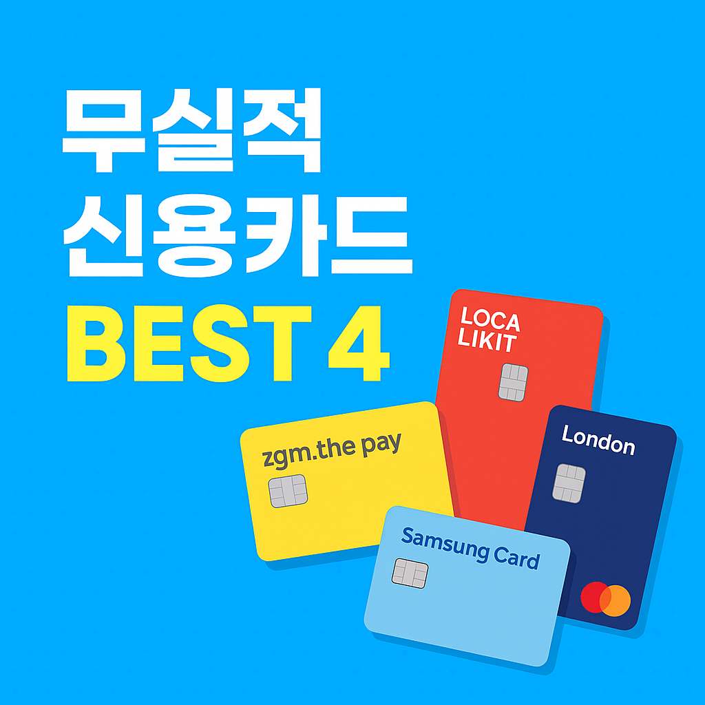 무실적 & 연회비 저렴 신용카드 추천 BEST 5 (2025 최신)