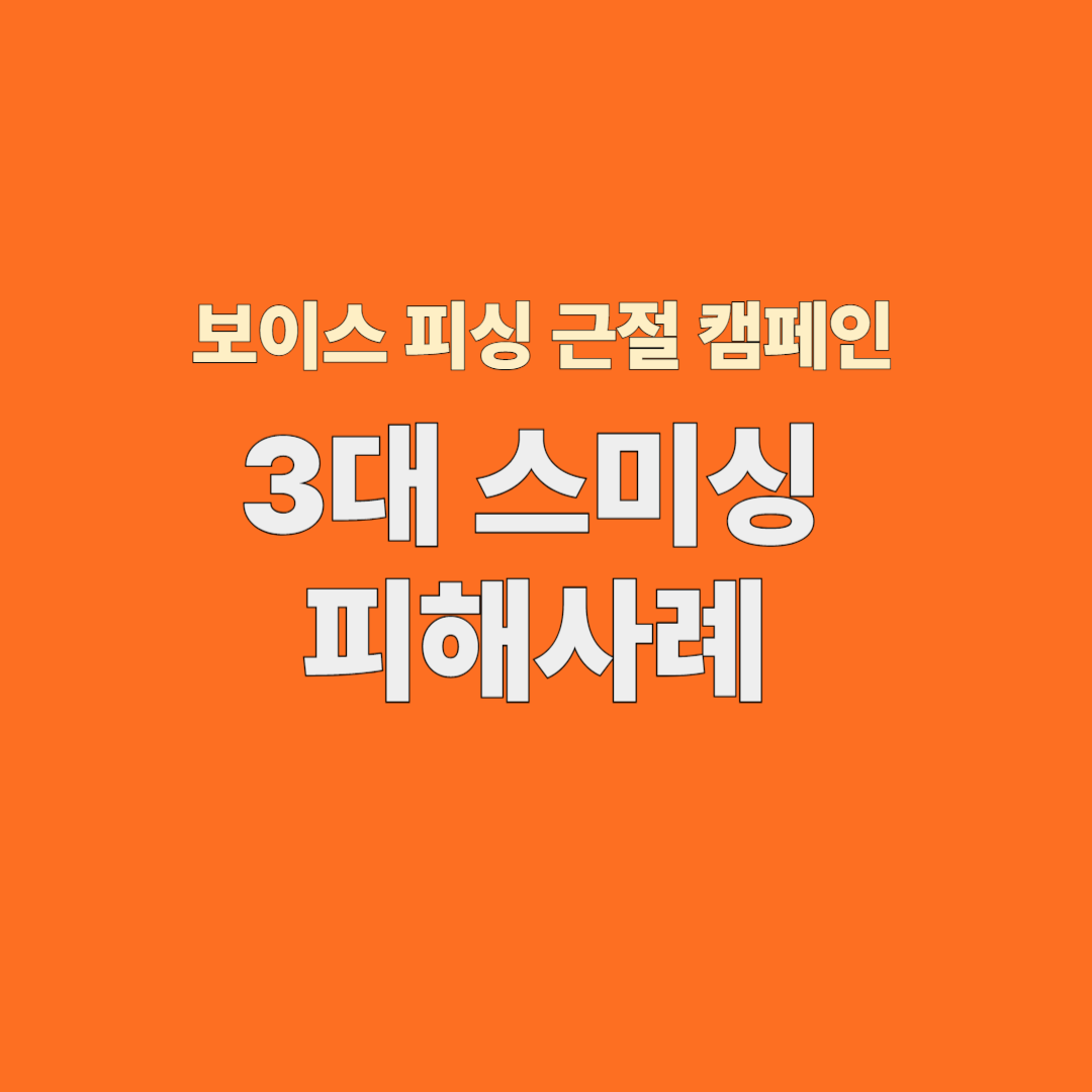 2025년 스미싱 3대 피해 사례 예시