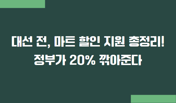대선 전 정부 마트 할인 지원