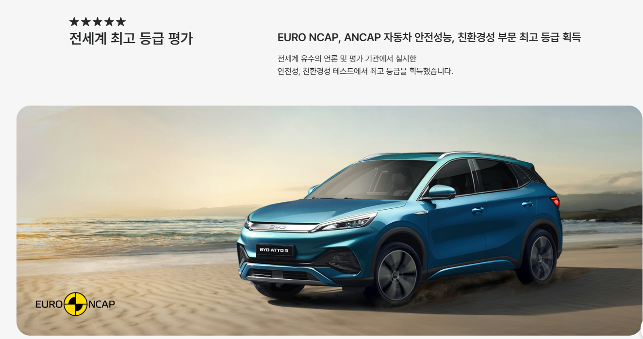 중국 BYD 전기차 아토3