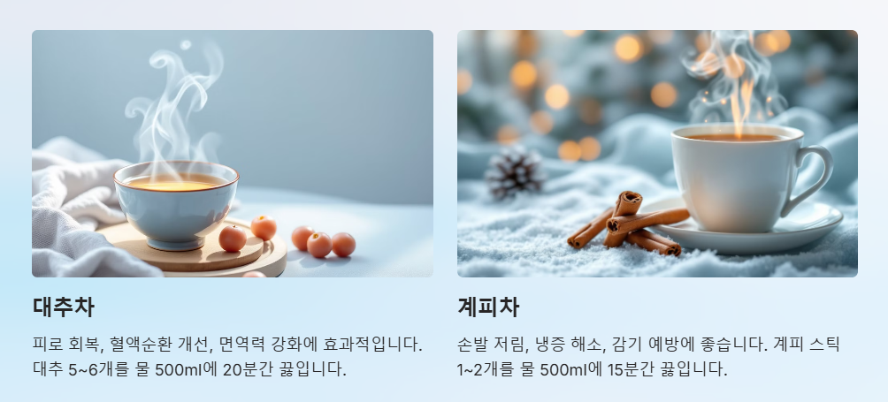 대추차와 계피차