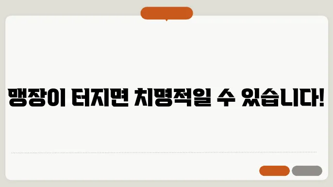 맹장 터지는 이유