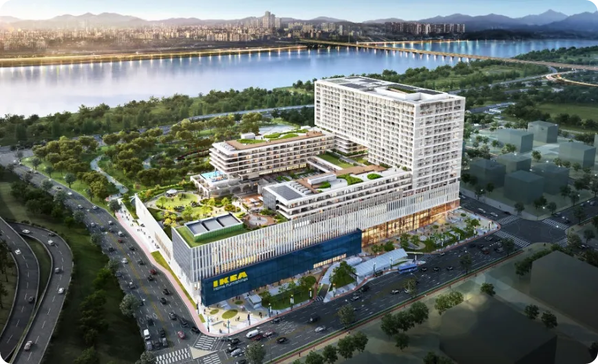 강동-아이파크-더리버-한강뷰-강동구-고덕-비즈밸리-위치한-이케아-1층매장