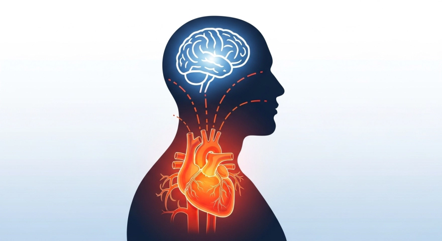매독이 진행되어 뇌와 심장에 영향을 주는 모습을 상징한 그림