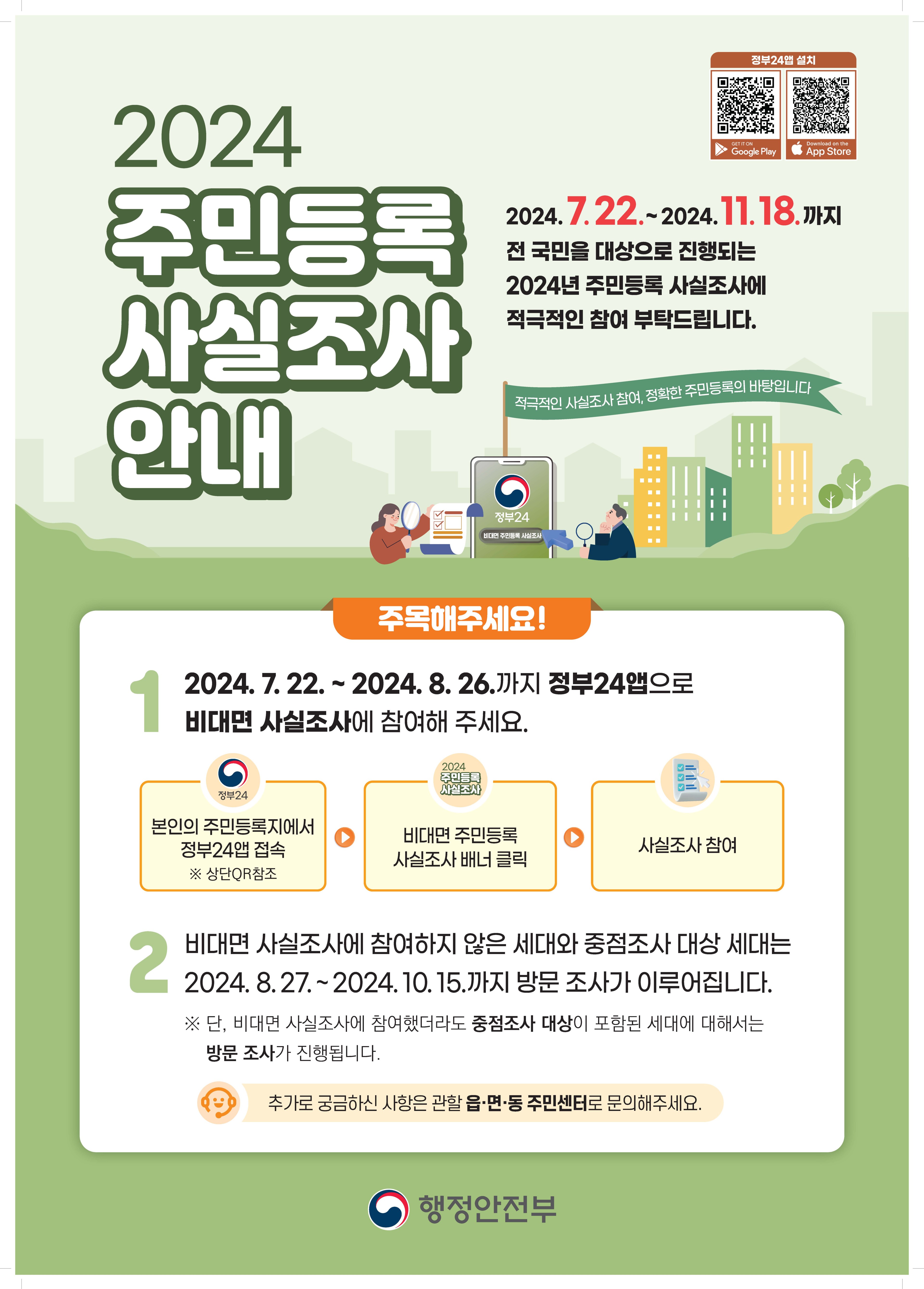 주민등록사실조사안내