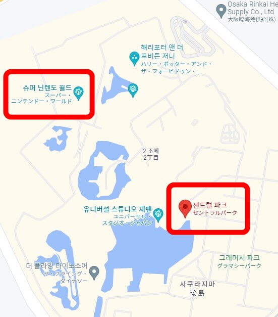 센트럴 파크 위치가 나온 지도