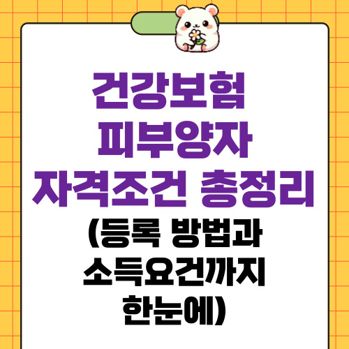 건강보험 피부양자 자격조건