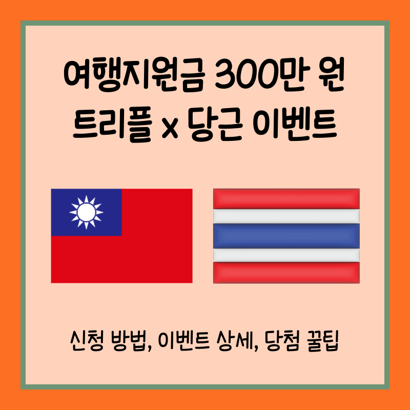 대만 여행지원금 트리플 당근알바