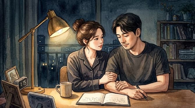 아이 재운 뒤 부부 대화 육아 갈등 회복