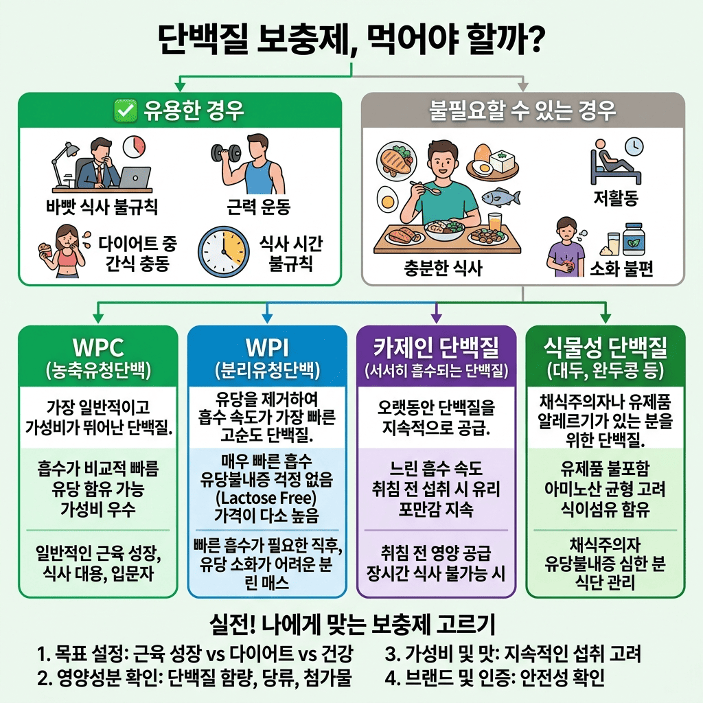 단백질 보충제, 선택 기준과 주의점: “먹어야 하나요?”에 대한 현실 답변