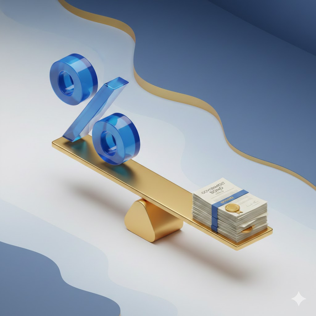 채권과 금리의 상관관계 (시각적 은유)