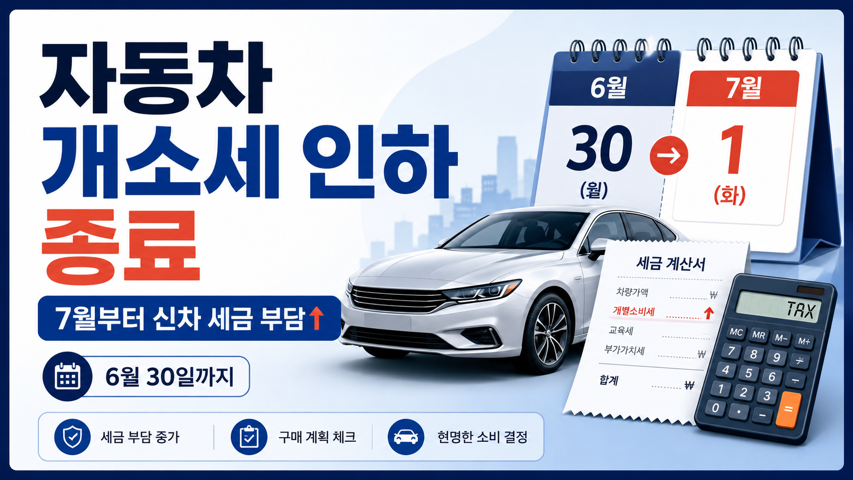 자동차 개소세 인하 종료 정리